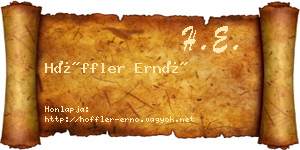 Höffler Ernő névjegykártya